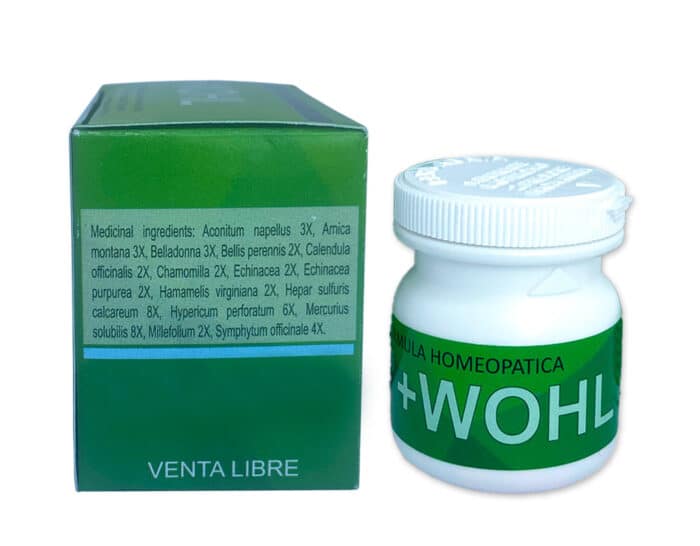 Wohl's Blue Tablet Ingredients and Bottle