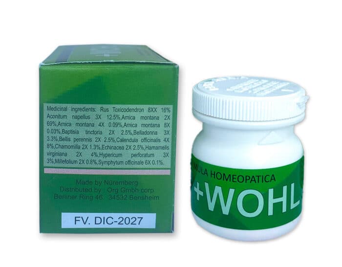 Wohl's Orange Tablet Ingredients and Bottle