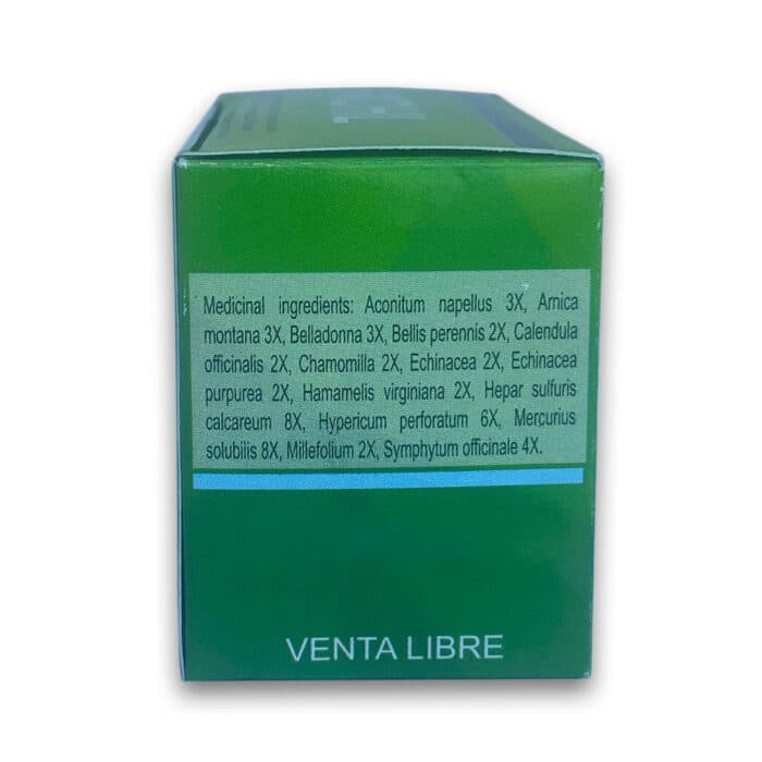 Packaging showing the ingredients for the blue tablet