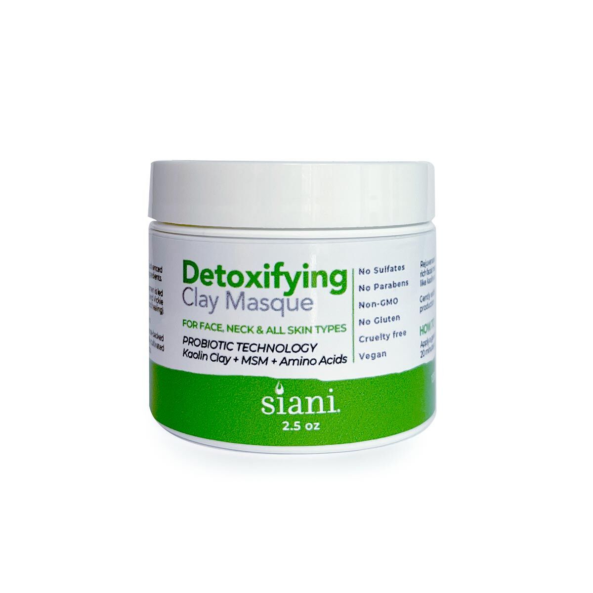 Detoxifying Clay Masque | Siani probiotic Body Care | Siani Skin Care Probiotic