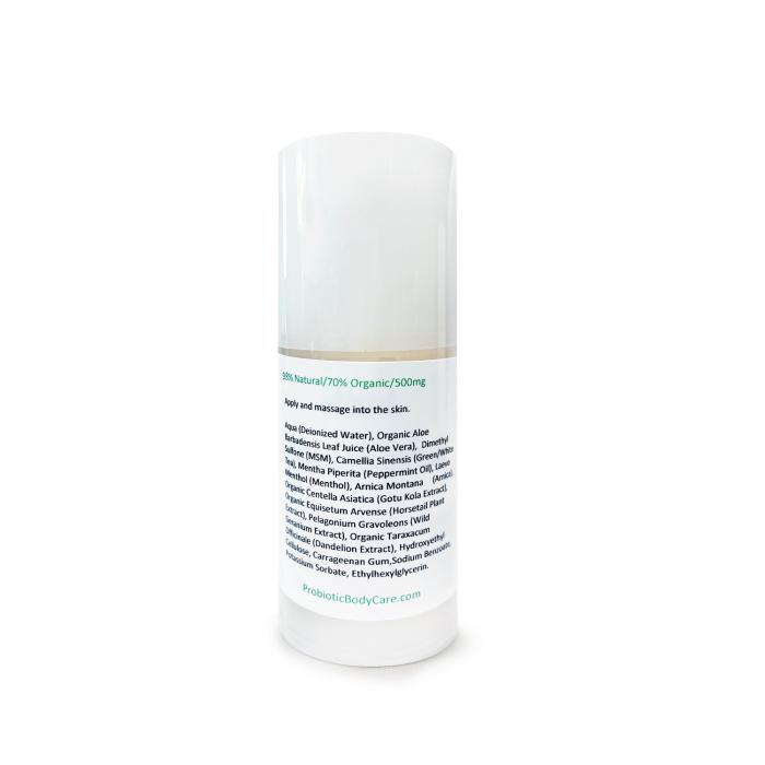 Topical Relief Gel - Our Topical Relief Gel with Arnica, Menthol, MSM helps relieves pain, improves mobility and reduces stiffness. 98% Natural and 70% Organic. | Siani Probiotic Body Care